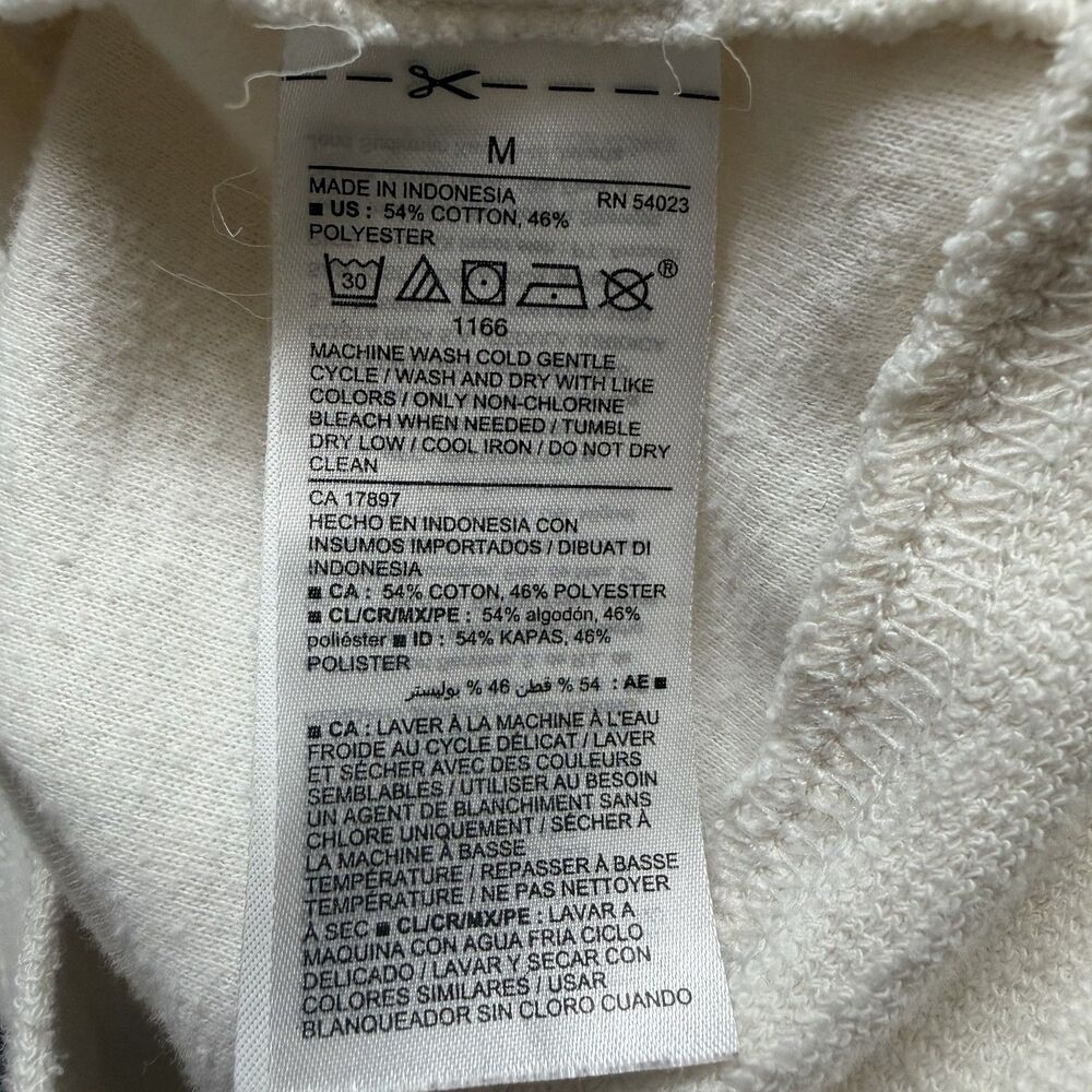 Old Navy Women's M Off White Lightweight Full Zip Hoodie Jacket Cotton Blend - Picture 4 of 7